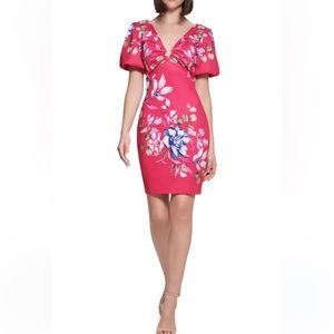 GUESS Floral Puff Sleeve Dress